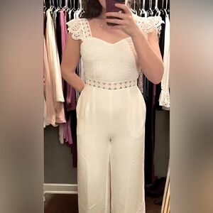 NWT! Petal & Pup White Jumpsuit with Lace